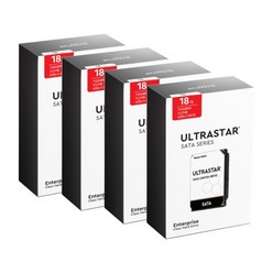 [Western Digital]Ultrastar HDD18TB DC HC550 WUH721818ALE6L4 패키지(3.5HDD/SATA3/7200rpm/512MB/CMR)4PACK