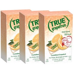 True Citrus Crystallized Grapefruit 트루시트러스 크리스탈라이즈 자몽 에이드 0.9oz(25.6g), 25.6g, 3개