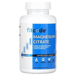 미국 핏코드 마그네슘시트레이트 200mg 식물성 베지 캡슐 60정 여성 남성 건강 식품