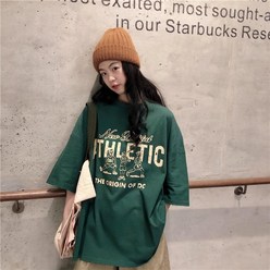 프리티글라라 박시 오버핏 프린팅 반팔 여성 티셔츠 t-08-h