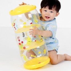 헬로디노 플레이롤러 딸랑이 터미타임 소근육 발달 아기 장난감, 혼합색상