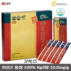 진웰스 일화 고려홍삼정 스틱 프리미엄 3박스/6년근 홍삼농축액 홍삼정 고형분60%이상 면역력 기억력 항산화 선물, 3박스, 10ml