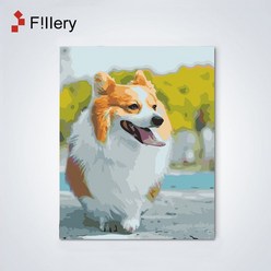 FiIIery DIY 명화그리기 벽화 그림그리기 동물 유화 세트 40 x 50cm, 51-메롱개