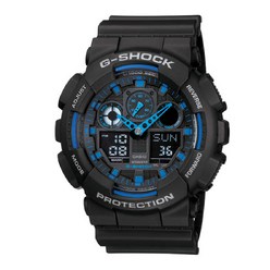 [지샥 G-SHOCK] 남여공용 GA-100-1A2DR 빅페이스 범블비시리즈 패션 캐주얼시계 블랙 블루포인트