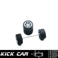 고무 타이어 핫휠용 모델 자동차 바퀴 기본 개조 부품 레이싱 장난감 토미카 MiniGT 1:64 스케일, 01.CN, 15.Silver1