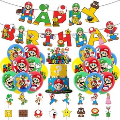 캐릭터 Super Mario 어린이 생일파티 어린이집 풍선 가랜드 세트