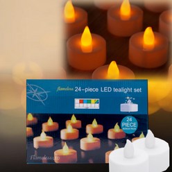 [24개 1세트] 일렁이는 불빛 미니 LED초 티라이트 캔들 건전지 촛불 용품