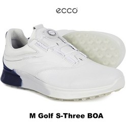 [국내배송] 에코 23 M Golf S-Three BOA 화이트/블루 캐주얼 내구성 경량성 남성용 골프화