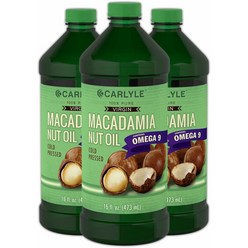 Carlyle 칼라일 100% 버진 마카다미아 오일 비건 Macadamia Nut Oil 473ml 3팩
