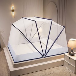 접이식 바닥 없는 모기장 캐노피 브래킷 포함 침대 텐트 홈 침실 장식 성인 소녀용 프레임 포함 침대 커튼, 80x190x100cm, blue
