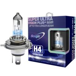 차량용 할로겐 램프 슈퍼 울트라 비전 플러스 H4 (1 Set), 2개입, SUPER ULTRA VISION PLUS