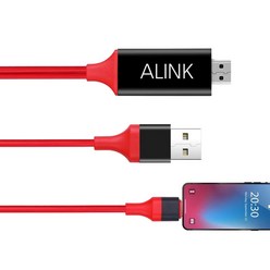 에이링크 아이폰 8핀 TV연결 미러링 케이블 HDMI 큰화면 MHL케이블 H8-U-200, 8핀-(USB)미러링케이블(2m)저속 충전기 미포함, 1개, 2m