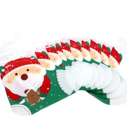 스투피드 크리스마스 양말 지퍼백 선물 포장 10매입, 1세트, 산타