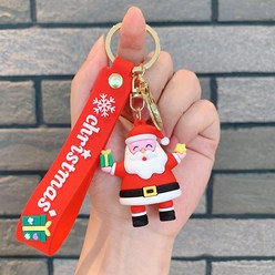 크리스마스 키링 열쇠고리 키홀더 휴대폰고리 선물 사은품 산타 루돌프 눈사람 피규어