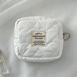 에브리테일 하트 퀼팅 큐브 미니 파우치 여성용품 화장품 가방 이너백