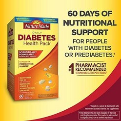 Nature Made 네이쳐메이드 당뇨 건강 Diabetes Health 60패킷 X2팩, 60정, 1개