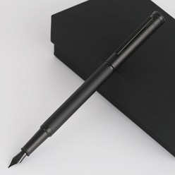 홍디안 만년필 포레스트 선물용 이니셜 고급 명품 교수님 여자 선물 입문용 펜, 블랙, EF