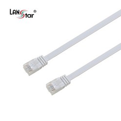 [LANStar] CAT.6 UTP 랜케이블 플랫형 LS-F6UTPD-15MW [다이렉트/연선] [화이트/15m], 1개