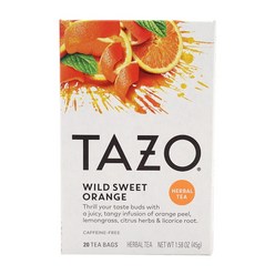 TAZO 허브티 스위트 오렌지 디카페인 20 필터 백, 20개입