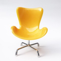 1:6 돌하우스 미니 가구 모형 bjd 주변 소품 6부 계란 의자 안락의자 회전의자, 노란색