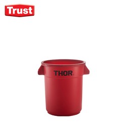 Thor 토르 원형 컨테이너 플라스틱 용기 60L(뚜껑포함) 트러스트, 빨강, 1개