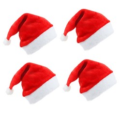 [윈플라잉] 크리스마스 행사 고급 벨뱃 산타모자, 벨벳 산타모자 소형, 4개