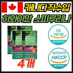 캐나다 정품 하와이안 스피루리나 항산화 영양제 추천 식약처 인증 고함량 천연 식물성 최고품질 50대 60대 70대 80대 중년 여성 여자 남성 남자 면역력 클로로필 카로티노이드, 4개, 180정