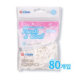 상아 이크린 Fresh&Cool 일회용 Y형 치실 80개입, 1개