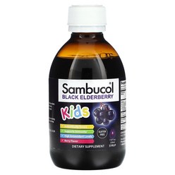 Sambucol 블랙 엘더베리 시럽 비타민C 키즈 베리 맛 글루텐프리 23회분, 118ml