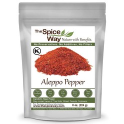The Spice Way - 프리미엄 알레포 페퍼 | 226.8g(8온스) 으깬 후추 플레이크(할라비 페퍼/펄비버/마라시 페퍼/알레포 칠리 플레이크) 터키 및 중동/지중해 요리에, 상세참조
