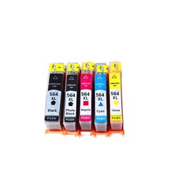 HP564XL 대용량 호환잉크 4색세트 5색세트 5520 3520 3070 7510 5510, 검정+파랑+빨강+노랑