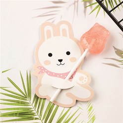토끼 곰돌이 사탕포장 데코페이퍼 100P세트, 핑크토끼, 100세트