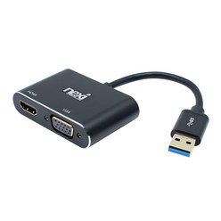 NEXI NE OK부품USB3.0 HDMI-VGA 듀얼포트 변환 컨버터 맥북 아이맥, 1개