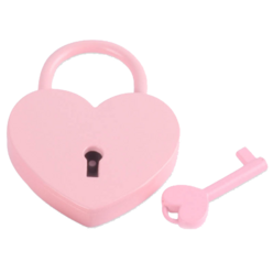 발렌타인 데이 선물 하트 모양의 자물쇠 결혼식 레트로 머틀 잠금 핑크 레드 로맨틱 귀여운 일기 자물쇠 대형 45*58MM, 모두 핑크색, 하나