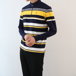 네레토 남성 골프웨어 긴팔 기모 티셔츠 원리핏 반목 스트라이프