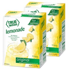 트루 시트러스 레몬 에이드 True Lemon Lemonade 분말 가루 30개입 2팩 1세트, 90g, 2개