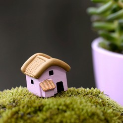 미스토토 테라리움만들기재료 작은지붕 하우스 집 피규어, P995_작은지붕-핑크 1P