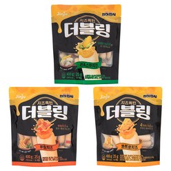 천하장사 치즈 소시지 3종 /더블링400g 치즈 패키지, 3개, 400g