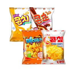 크라운 밀가루 없는 과자 세트 (총 8봉 콘칩 2봉 + 콘칩 초당 2봉 + 콘초 2봉 + 콘치 2봉), 단품