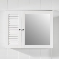[국내배송] SoBuy 화장실 욕실장 전면 거울 욕실 수납장 BZR55, 흰색, 1개