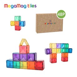 메가맥타일즈 정사각형 확장팩 48p 자석타일 블록 장난감