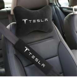 테슬라 자동차 차량용 모델 X Y S 3 목베개 목쿠션 안전벨트 커버 보호 패드 받침 세트
