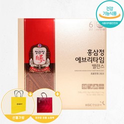 정관장 홍삼정 에브리타임 밸런스 10ml 정품쇼핑백 + 추가 생활집사 쇼핑백 홍삼 선물세트 1박스 30포, 300ml