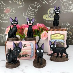 검은 마녀 고양이 피규어 6마리 반려동물 모형 인형 인테리어 소모품, 마녀 고양이 + 춤추는 고양이 총 11마리, 추가 없음