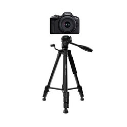 CANON EOS-R50용 3WAY 헤드 4단 호환 삼각대, (단일색상)블랙