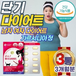 식약처 인증 체지방 감소 도움 다이어트 보조제 가르시니아 캄보지아 HCA 탄수화물 건강기능식품 탄수화물 중년 장년 노년 남자 여자 여성 남성 DIET 에너데이 컷팅제, 60정, 3개