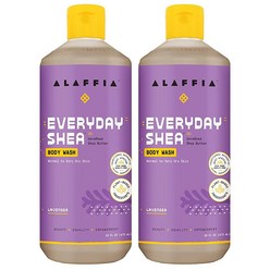 Alaffia Everyday Shea 바디 워시 공정 무역 시어 버터 님 및 코코넛 오일 라벤더로 천연 오일을 벗기지 않고 자연적으로 보습 클렌징에 도움이 됩니다. 2팩 각 47