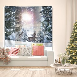 크리스마스 소품 패브릭포스터 벽 트리 가림막 대형, 22 동화속 집