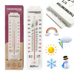 플라스틱 온도계-온도측정 벽걸이 눈금 나무 플라스틱 학습교재용