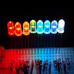 아두이노 5mm LED 고휘도 6 컬러 투명 LED 발광다이오드 - 10개 묶음 0.1%의 비밀, 에메랄드색